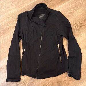 Duarte 100% cotton black zip up sweater/sweatshirt, size L